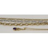 Assortment of 9ct gold jewellery to include one amethyst Celtic pendant with fine 16" chain, white