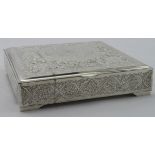 Highly ornate Persian 840 grade silver box, has Persian or Iranian silver marks on the base,