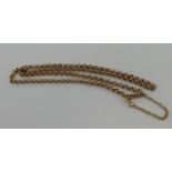 Yellow gold (tests 9ct) vintage belcher chain, link width 3mm, length 18", barrel box clasp,