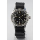 Hamilton British Military Issue RAF Pilots wristwatch, circa 1960s. The black dial with Arabic