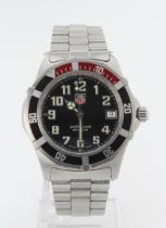 Tag Heuer Professional 200m stainless steel cased quartz gents wristwatch, ref. WM1112. The black