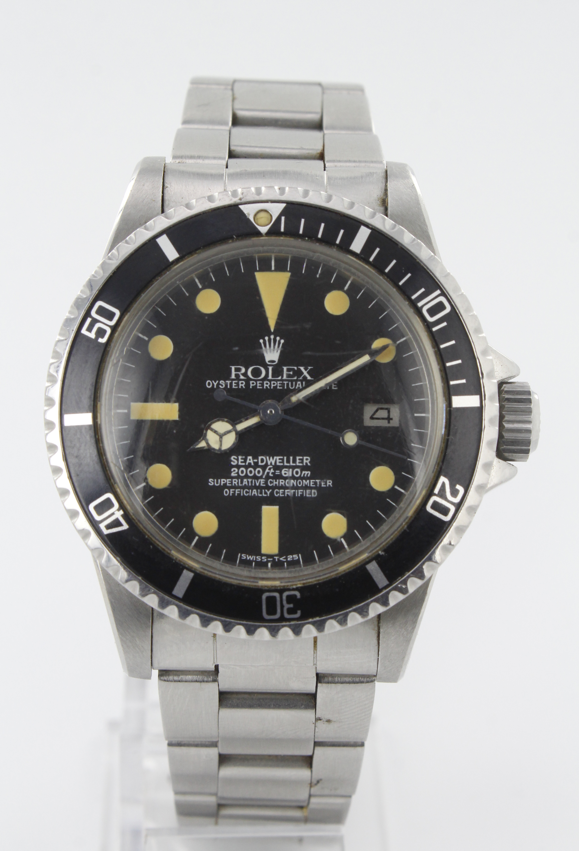 Rolex Oyster Perpetual Date Sea-Dweller 'Great White' stainless steel cased gents wristwatch, ref.