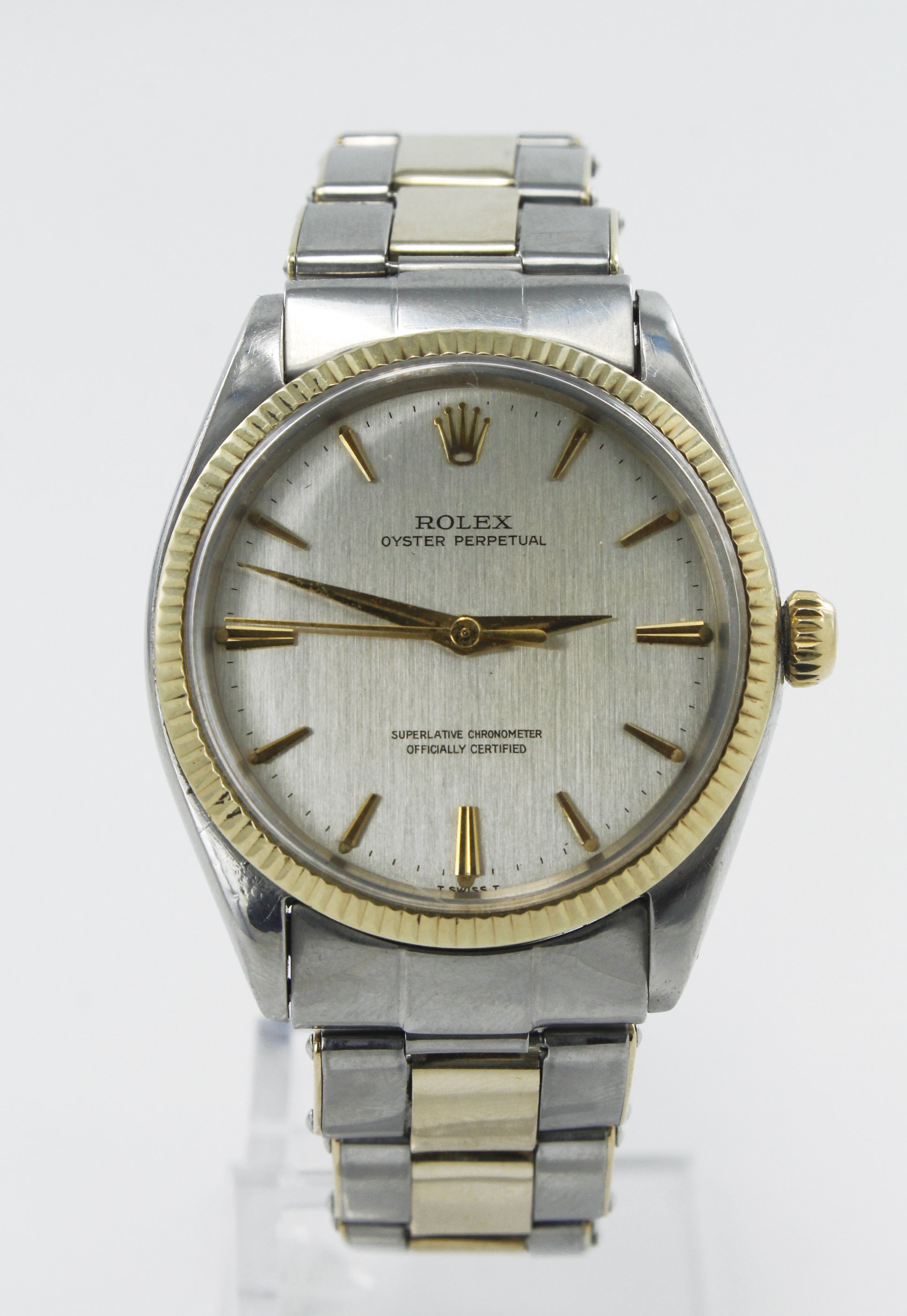 Rolex Oyster Perpetual stainless steel and gold cased gents wristwatch, ref. 1005, serial.