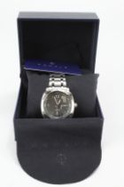 Gents stainless steel cased Nautis quartz wristwatch. The grey dial with Arabic numeral quarters,