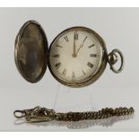 George IV silver cased full hunter key wind pocket watch, hallmarked London 1824. The white enamel