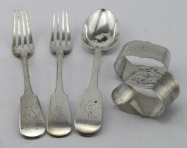 Russian mixed lot of silver, probably all late Victorian, all items have the 84 zolotniks mark, they