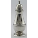 Silver sugar caster hallmarked D & F Birm. 1947, weighs 3.5 oz approx.