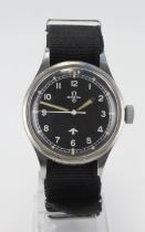 Omega British Military Issue RAF Pilots wristwatch, ref. 2777-1 SC, dated 1953. The black dial