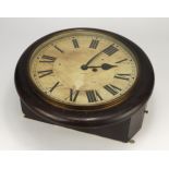 Mahogany fusee movement wall clock, pendulum present dial diameter 30cm approx. (working at time