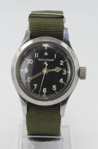 Jaeger-LeCoultre 'Mark XI' British Military Issue RAF Navigators wristwatch, dated 1948. The black