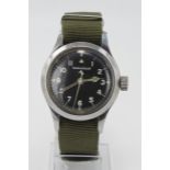 Jaeger-LeCoultre 'Mark XI' British Military Issue RAF Navigators wristwatch, dated 1948. The black