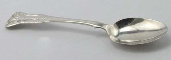 Dumfries, Scottish Provincial, King's Pattern silver teaspoon c.1840 by Adam Burgess. Weighs