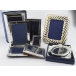 Mixed lot of modern silver mounted photo frames, various sizes, all bear modern British hallmarks (