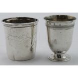 Two small silver beakers, one marked for Czechoslovakia 1823 and one just has a Makers mark (this