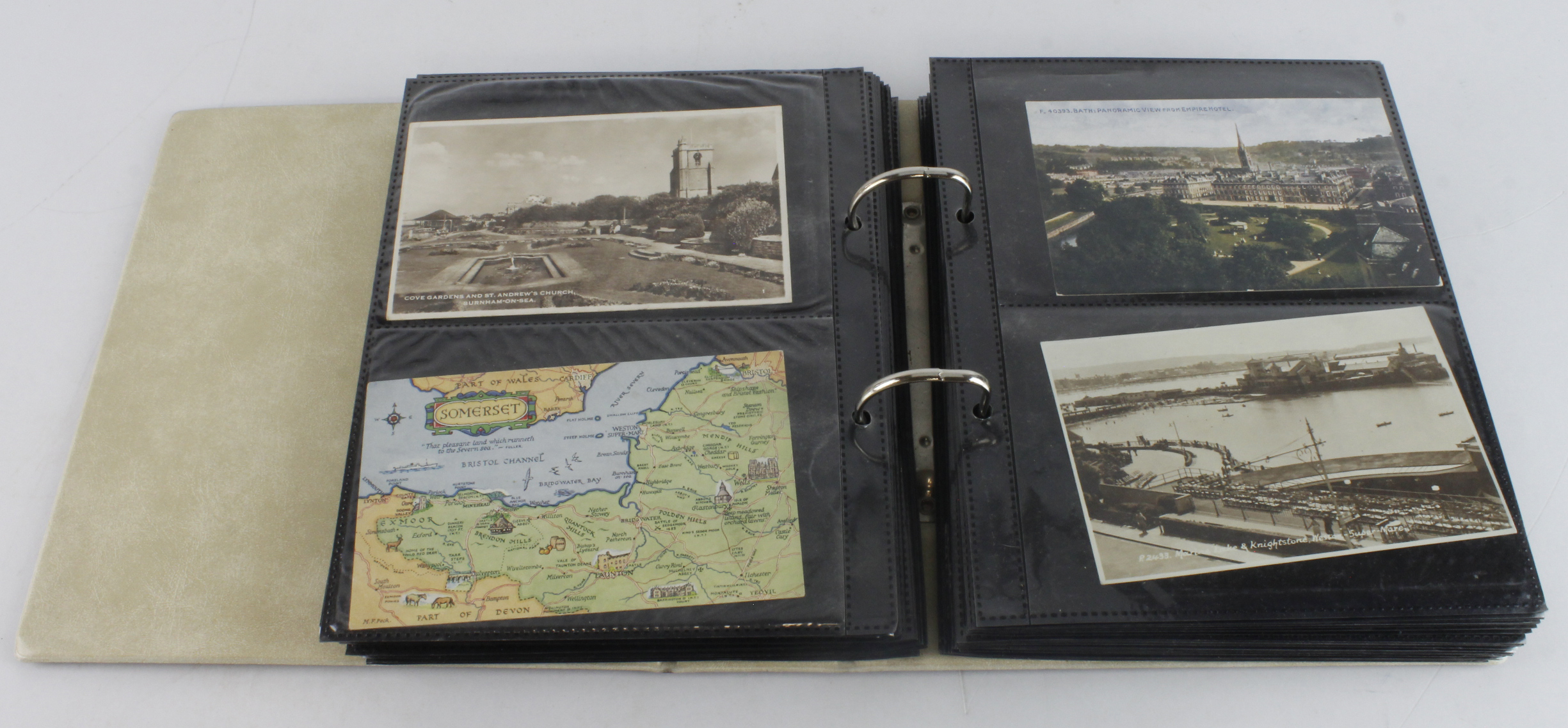 Somerset collection in modern binder, street scenes, views of various areas & villages (approx 160+)