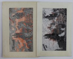 Flames, Dixmude 1914, 2 different varieties   (2)