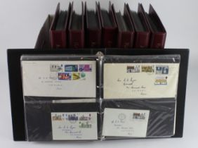 Large box of GB FDC's in 7x Royal Mail FDC Binders, plus another. Mid 1960's to c2001. Up to mid