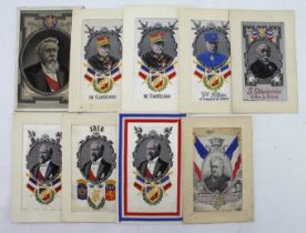 W.W.1 French personalities, including generals & President   (9)
