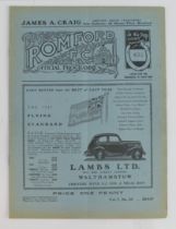 Football programme - Romford FC v Walthamstow Avenue 22nd April 1937 Athenian League 1st Divn