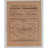 Football programme Arsenal v Dynamo FC (Moscow) 21st Nov 1945 single sheet