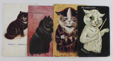 Louis Wain, Shake! Heres luck, Lucky black cat, The Conductor & Let me think   (4)