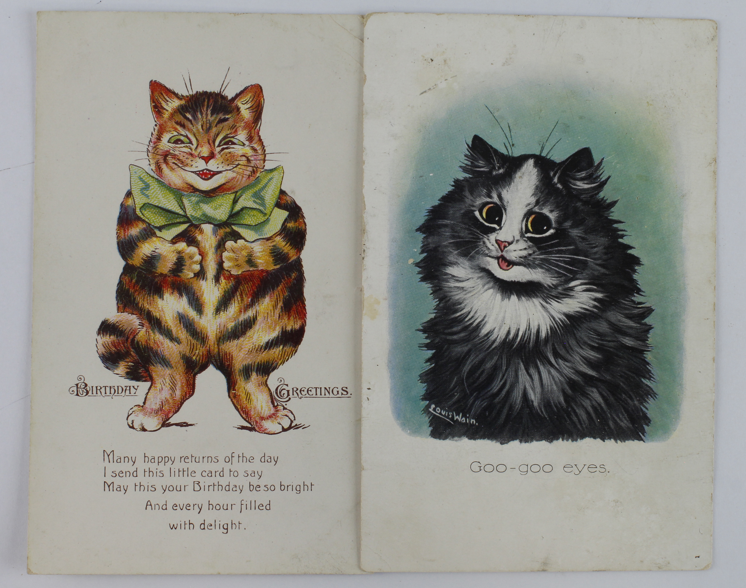 Louis Wain - Goo Goo eyes by Schwerdtfeger & Birthday greetings by unknown english publisher (2)