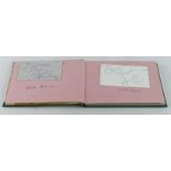 Autograph Album, containing several signatures (some loosely inserted), including Mae West (with