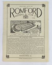Football programme - Romford FC v Spurs XI 24th April 1948