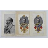 King Edward VII, Geo V, varieties, french publisher   (3)