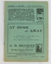 Football programme - Romford FC v Bromley 30th April 1936 Athenian League