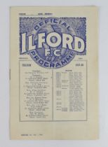 Football programme - Ilford v Dulwich Hamlet 12th March 1938 Isthmian League