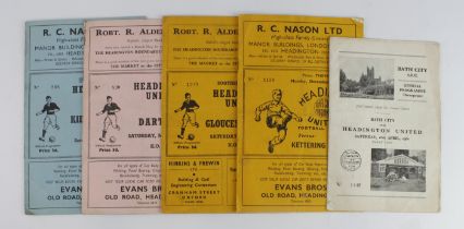 Football programmes Headington United 1953 to 1960 (6)