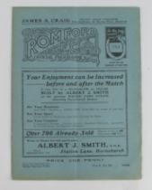 Football programme - Romford v Bromley 5th May 1938 Athenian League 1st Divn