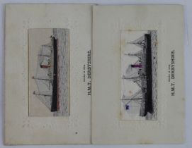 H.M.T. Derbyshire, unrecorded facing left & facing right varieties, by Stevens   (2)