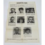 Great Train Robbery interest. An original Metropolitan Police Wanted Poster, for the people