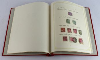 Cape of Good Hope collection of postmarks on stamps of the COGH in a red album, wide variety of