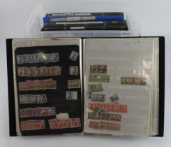 Ex dealers stock in stockbooks (5) in plastic crate, countries incl Gibraltar, Gambia, Canada,