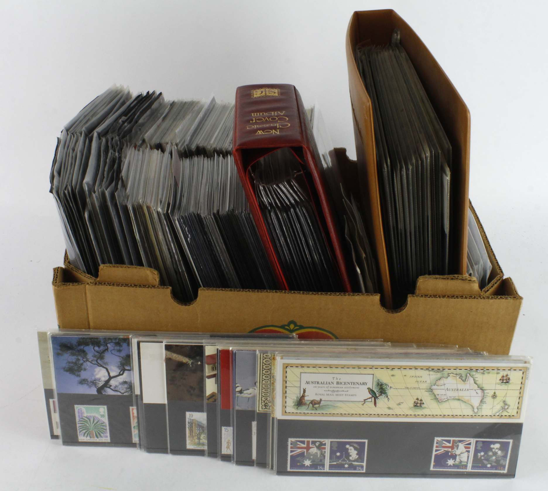 GB - packed box of Presentation Packs from mid 1960's to mid 1990's, approx 370, plus 5x year