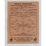 Football programme Tottenham v Arsenal 16th Feb 1946 F/L South single sheet