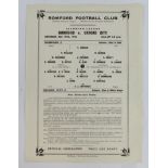 Football programme - Romford FC v Oxford City 27th Oct 1945 single sheet Isthmian League