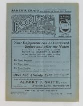 Football programme - Romford FC v Tooting & Mitcham 8th Jan 1938 Athenian League 1st Divn