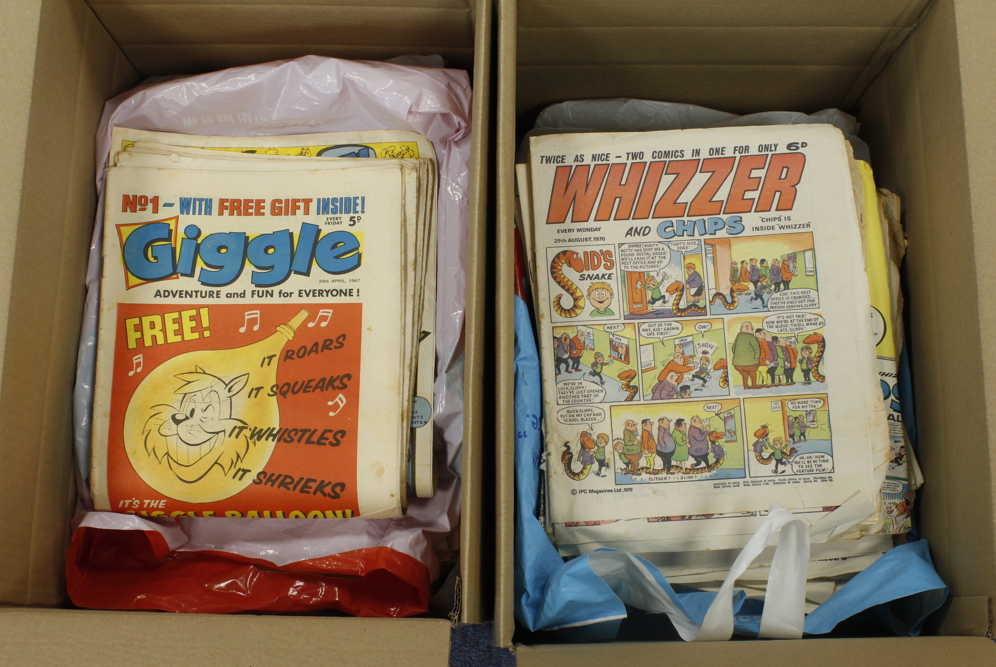 Comics. A large collection of British comics, circa 1960s - 1970s, including Beabno, Dandy,