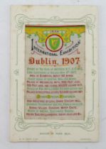 Dublin Exhibition 1907, triple card by Grant