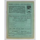 Football programme - Harwich & Parkeston v Eton Manor Essex Senior Cup Semi Final 26th March 1938 at