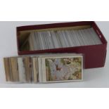 Literature, original and unusual collection of old postcards in sleeves, in shoebox, needs