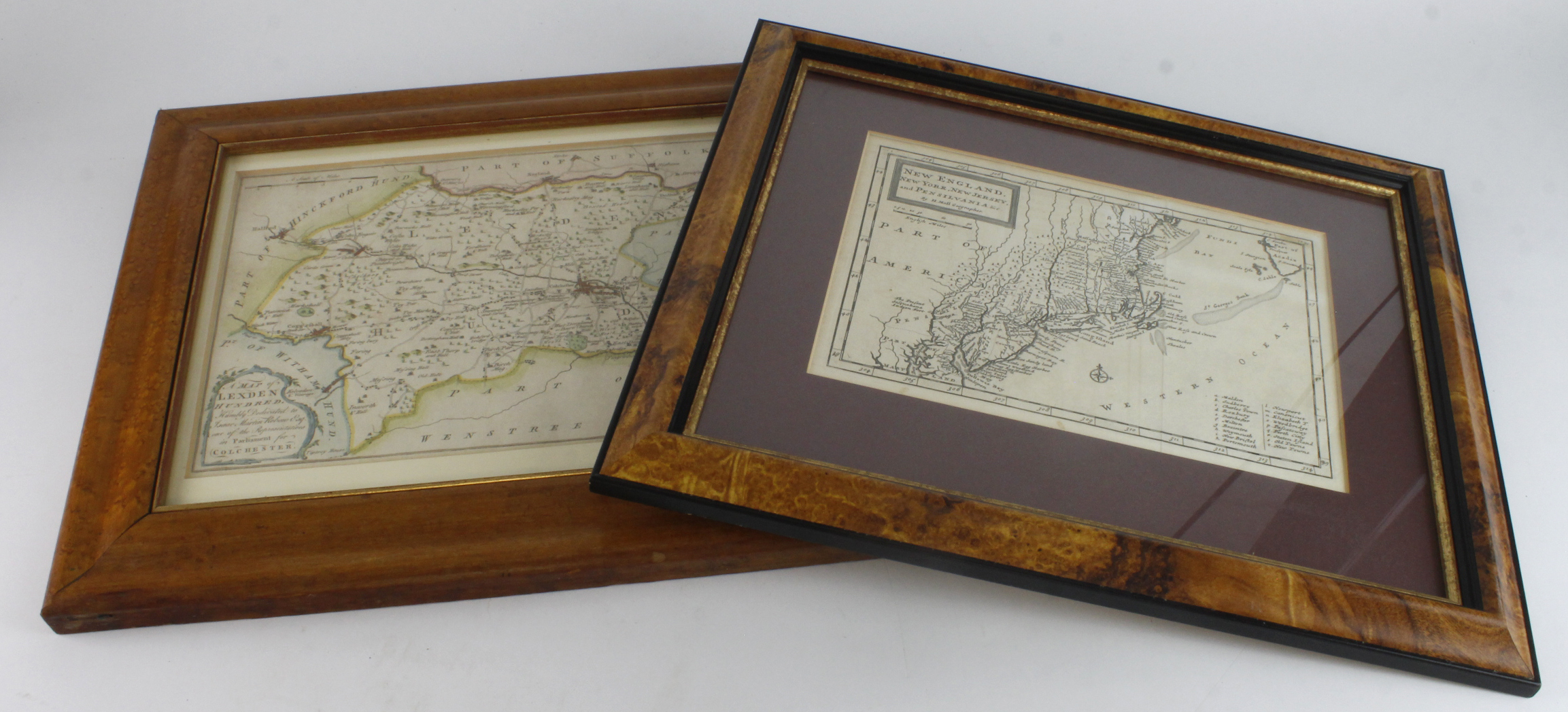 Maps. Two engraved maps, comprising 'A Map of Lexden Hundred, Humbly Dedicated to Isaac Martin Rebon