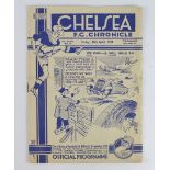 Football programme Chelsea v Preston North End 15th April 1938 F/L