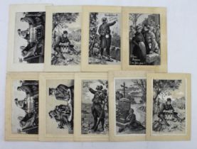 W.W.1 various military scenes, french publisher   (9)