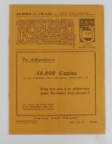 Football programme - Romford v Clapton 11th Feb 1939 Essex Senior Cup 2nd Rnd