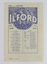 Football programme - Ilford v Barnet 29th Jan 1938 London Senior Cup Rnd 3